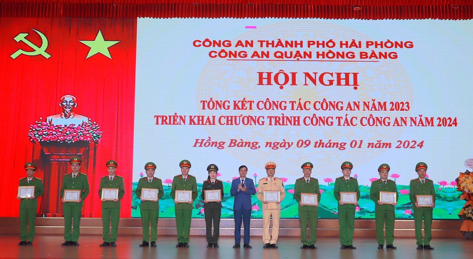 Công an quận Hồng Bàng triển khai nhiệm vụ công tác năm 2024 , phấn đấu tỷ lệ điều tra, khám phá án hình sự đạt trên 85%